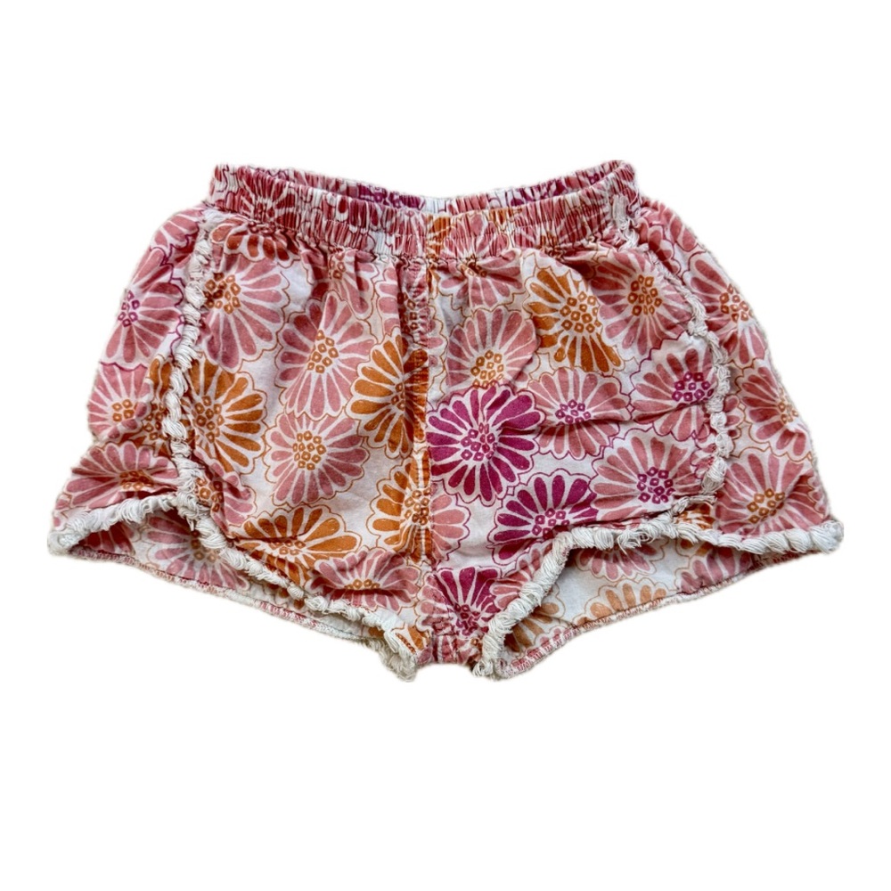 Almirah NYC | Girls’ Pink + Orange Floral Cotton Shorts